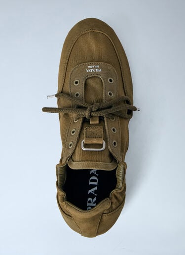Prada Collapse Canvas Sneakers Olive pra0264020