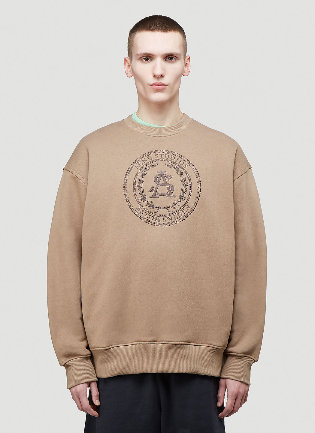 Acne studios embroidered logo sweatshirt hotsell
