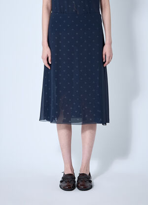 Jil Sander Mesh Layered Midi Skirt Black jil0260004