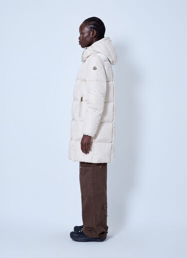 LN-CC® - Moncler: Litte Square-Quilted Hooded Long Down Jacket - Light Beige Moncler Litte Square-Quilted Hooded Long Down Jacket Light Beige mon0266011