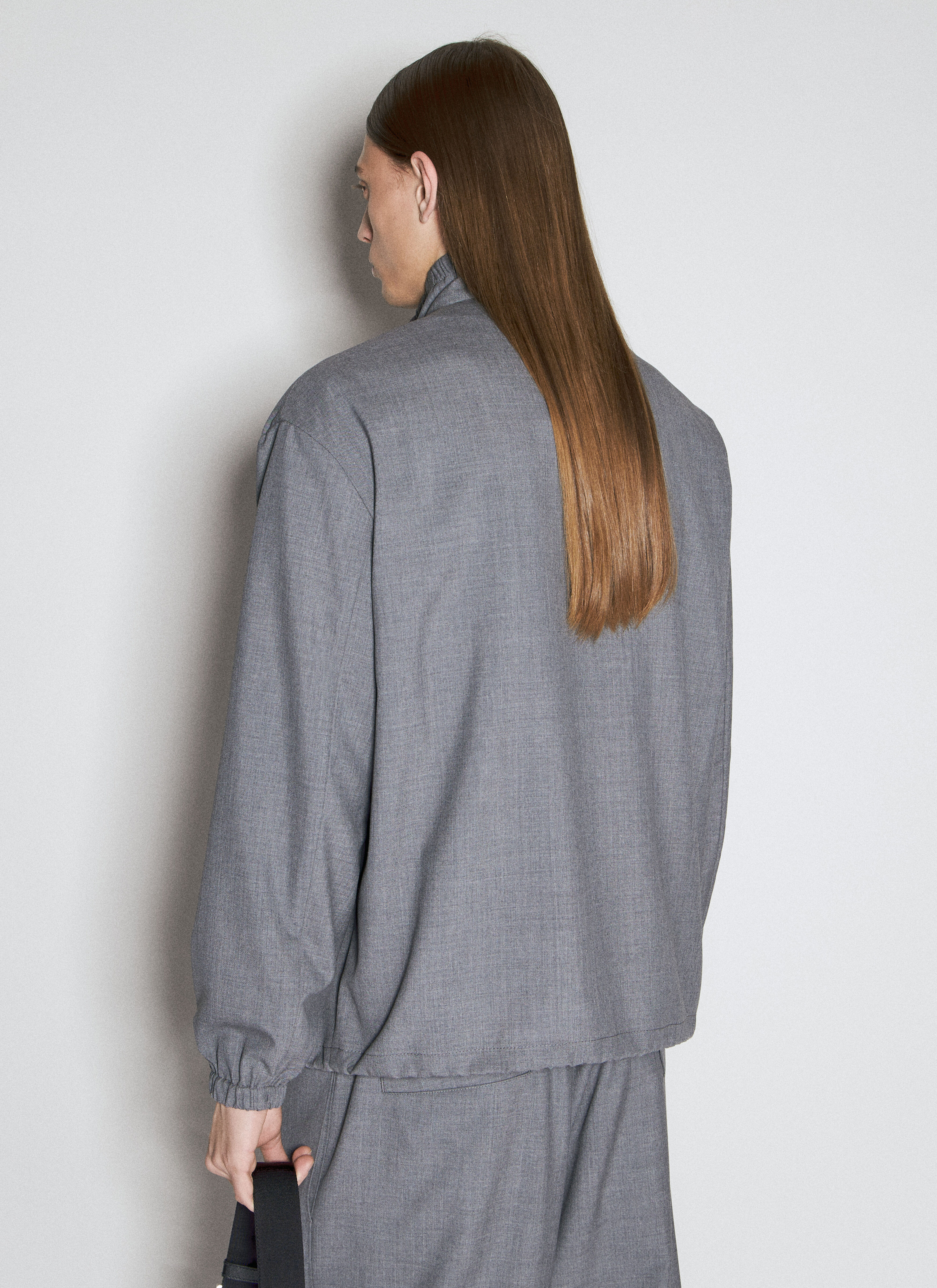 Prada Men's' Zipped Wool Jacket in Grey | LN-CC®