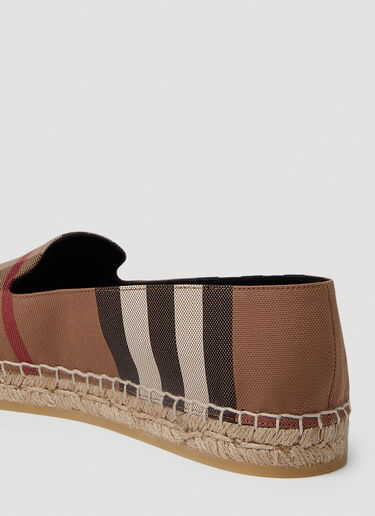 Burberry Check Espadrille Flats Brown bur0251087