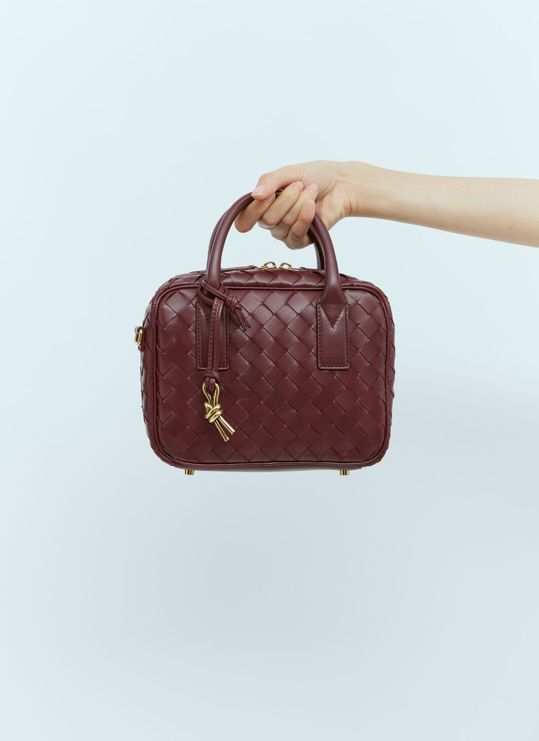 Shop Bottega Veneta Small Getaway Handbag In Burgundy
