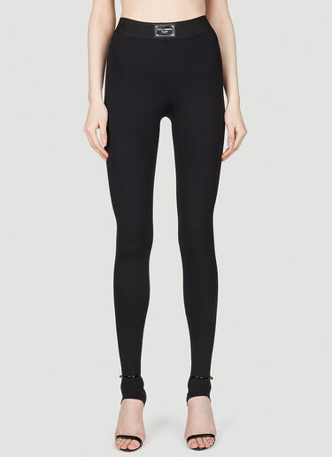 Logo Plaque Leggings Dolce & Gabbana Logo Plaque Leggings Black dol0253012