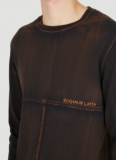Eckhaus Latta ラップ ロングスリーブTシャツ ブラック eck0151002