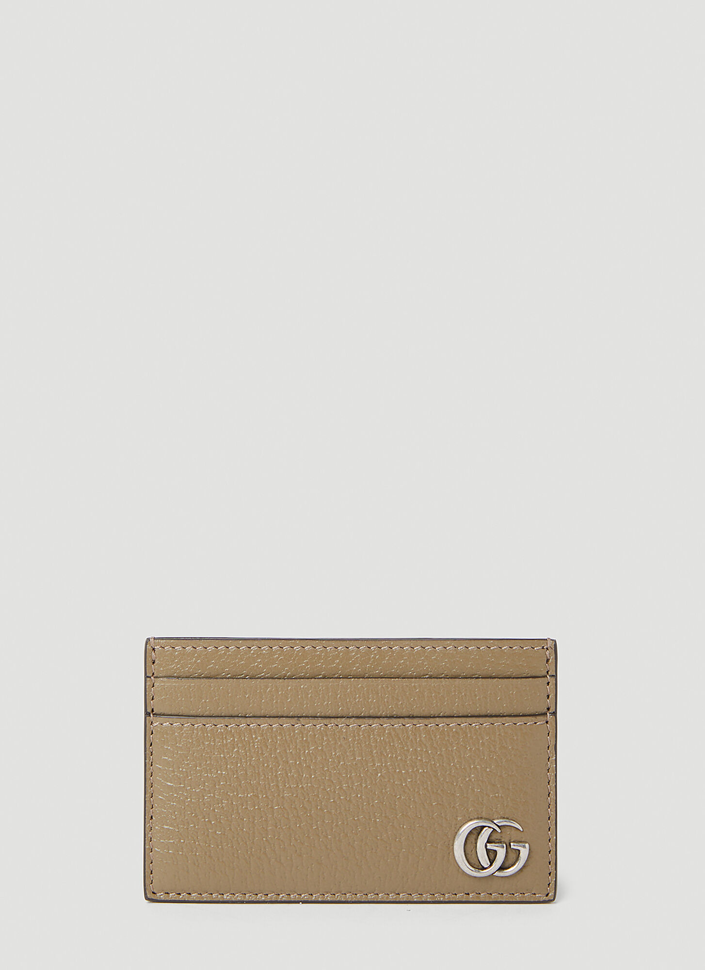 Shop Gucci Gg Card Holder In Brown