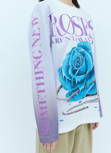 Burberry Rose Print Long Sleeve T-Shirt Blue bur0254022