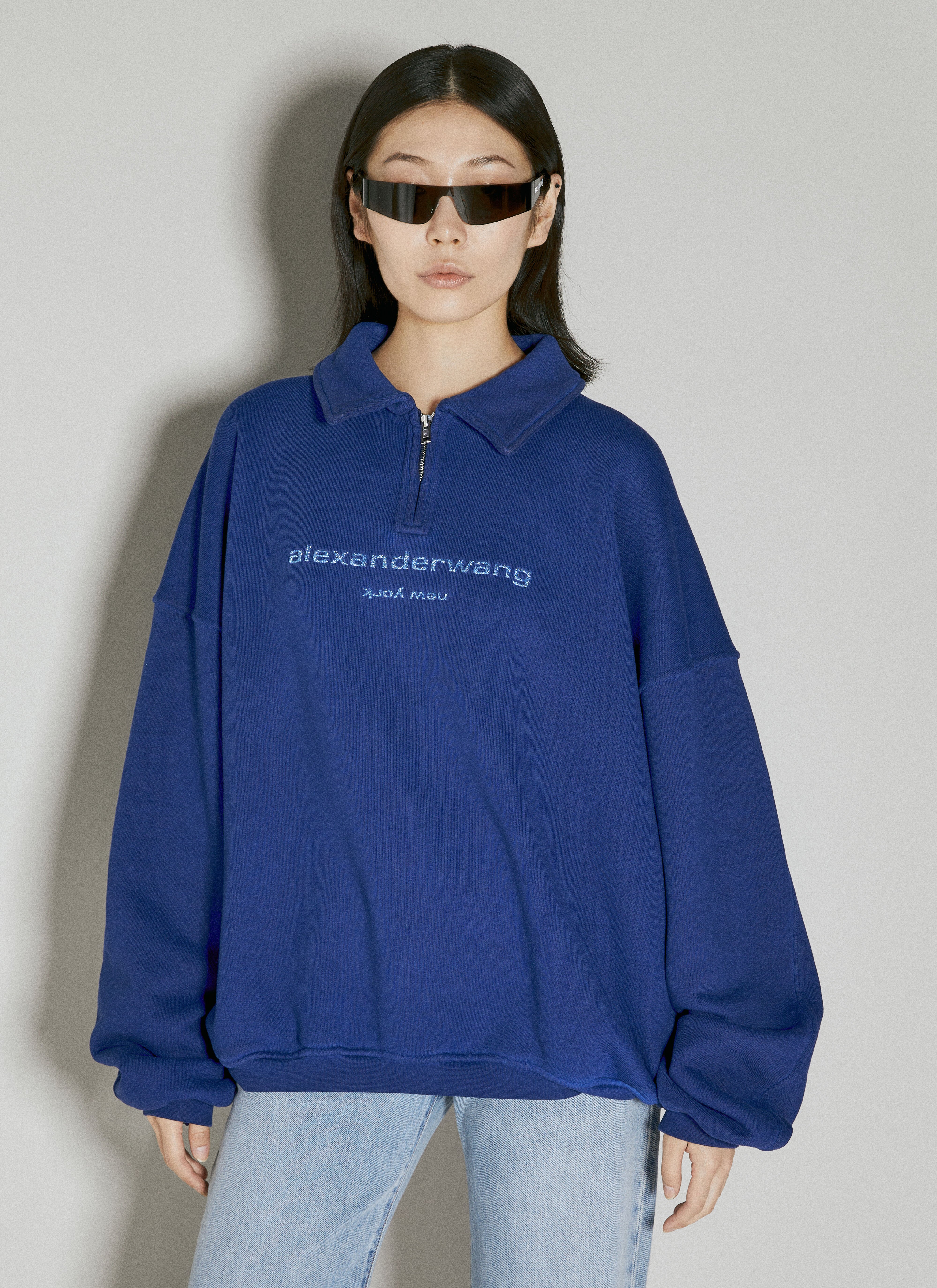 Adidas originals by alexander wang half zip fleece shop sweatshirt