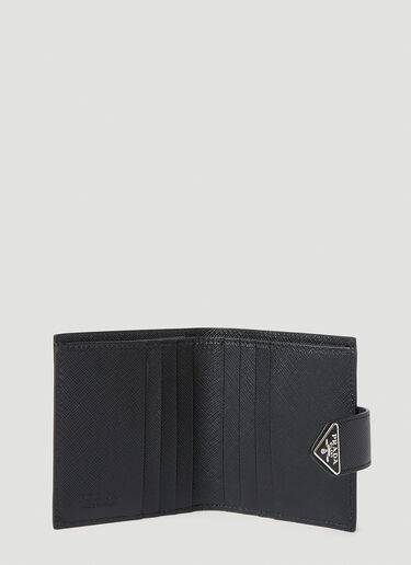 Prada 로고 플라크 지갑 블랙 pra0153027