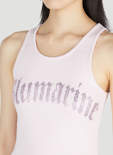 Blumarine Embellished Logo Tank Top Pink blm0252041
