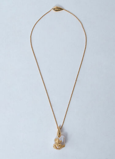 Bottega Veneta Rana Pearl Necklace Gold bov0260035