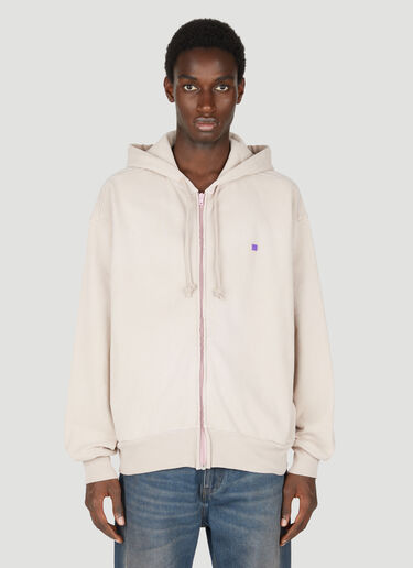 Acne Studios Zip Up Hooded Sweatshirt Beige acn0353017