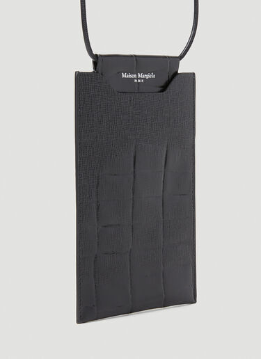 Maison Margiela Croc Embossed Leather Phone Pouch Black mla0153036