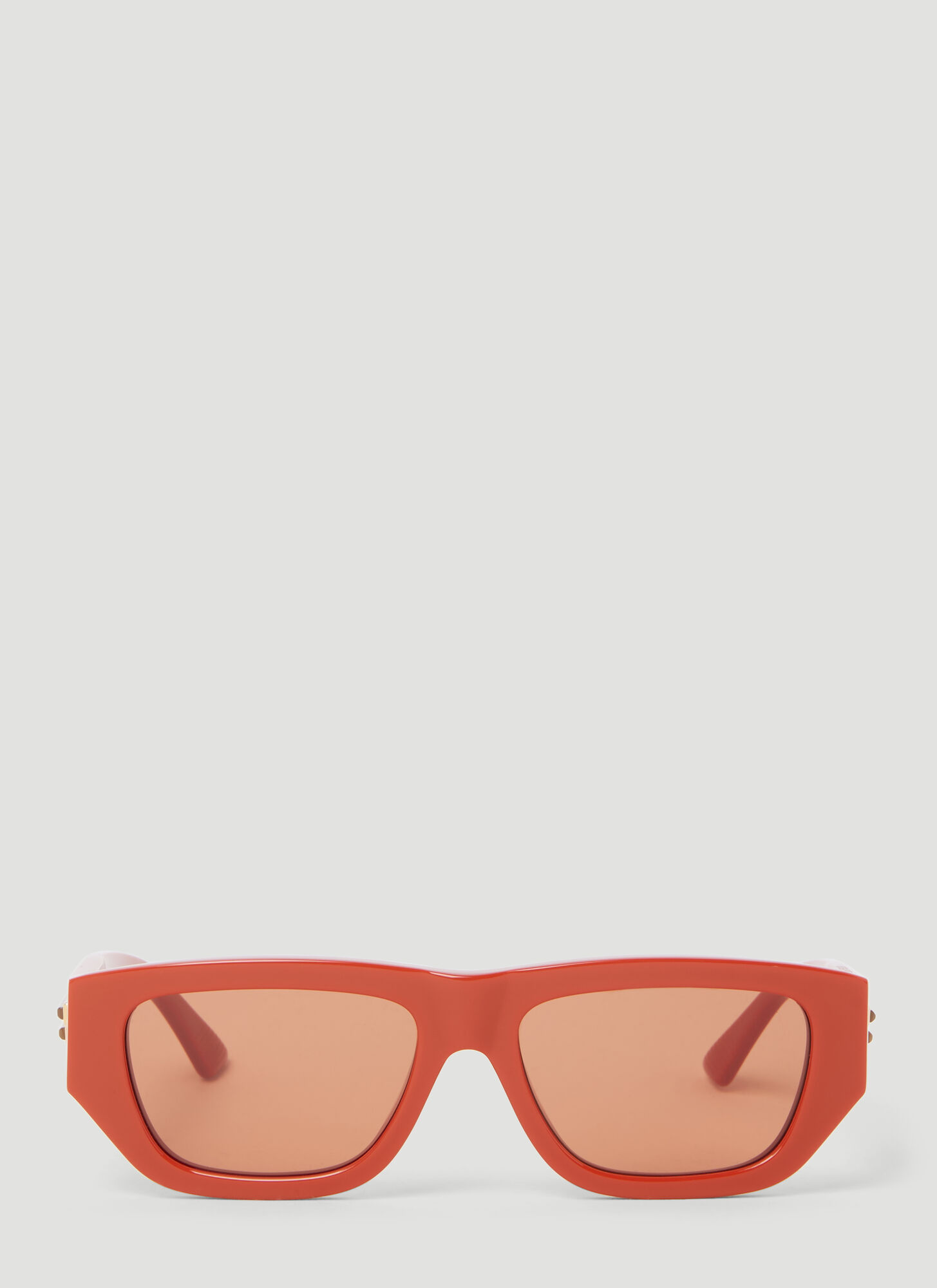 Shop Bottega Veneta Bolt Rectangular Sunglasses In Orange