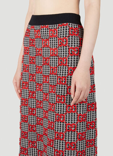 Gucci GG Houndstooth Skirt Red guc0251204