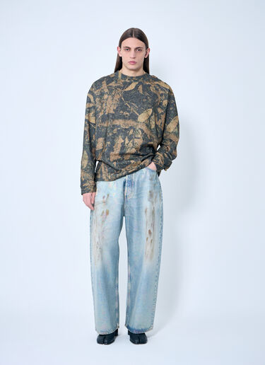 Acne Studios Printed Crewneck T-Shirt Brown acn0159006