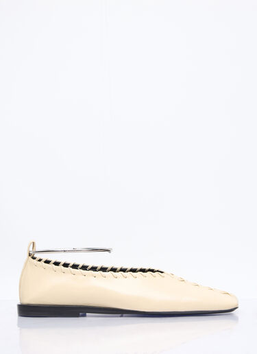 Leather Ballerina Flats Jil Sander Leather Ballerina Flats Cream jil0256016