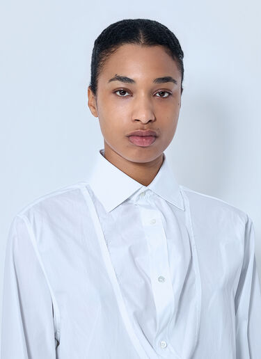 Maison Margiela White Folded V-Neck Collar Shirt White mla0264053