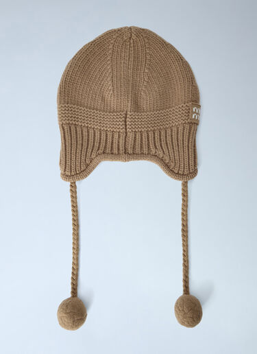 LN-CC® - Miu Miu: Cashmere Blend Beanie Hat - Camel Miu Miu Cashmere Blend Beanie Hat Camel miu0366002