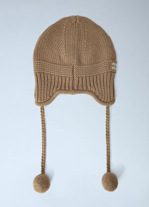 Miu Miu Cashmere Blend Beanie Hat Camel miu0366002