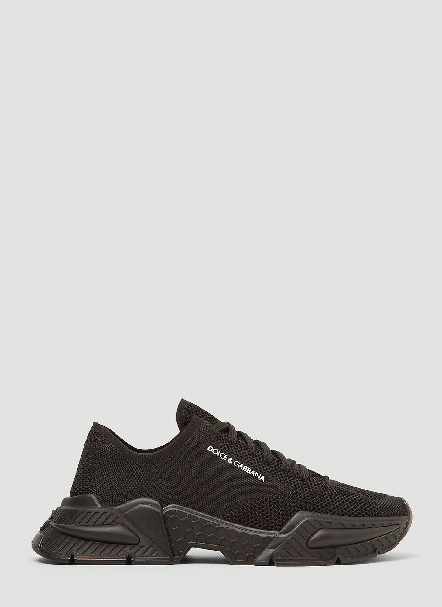 Dolce & Gabbana Stretch Knit Airmaster Sneakers In Black