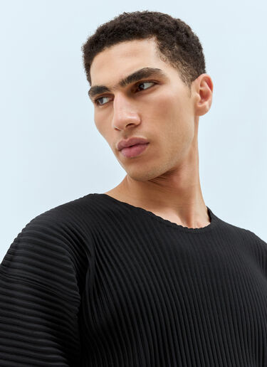 Homme Plissé Issey Miyake Pleated T-Shirt Black hmp0158004