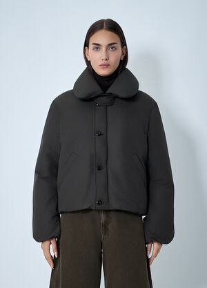 Lemaire Bone Short Padded Coat Brown lem0262002