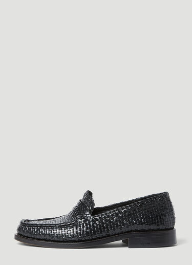 Marni 우븐 가죽 밤비 로퍼 블랙 mni0255025