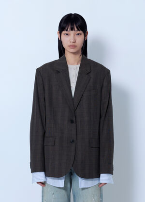 Acne Studios Checked Wool Blazer Brown acn0265070