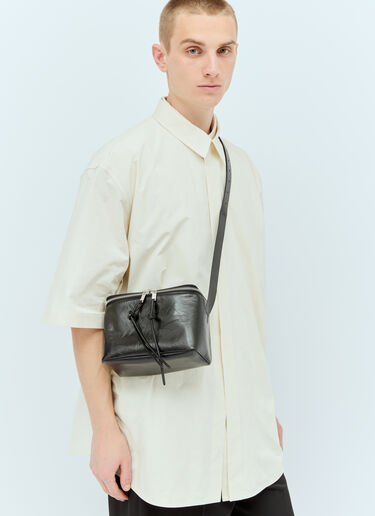 Jil Sander 皮革相机斜挎包  黑色 jil0156008