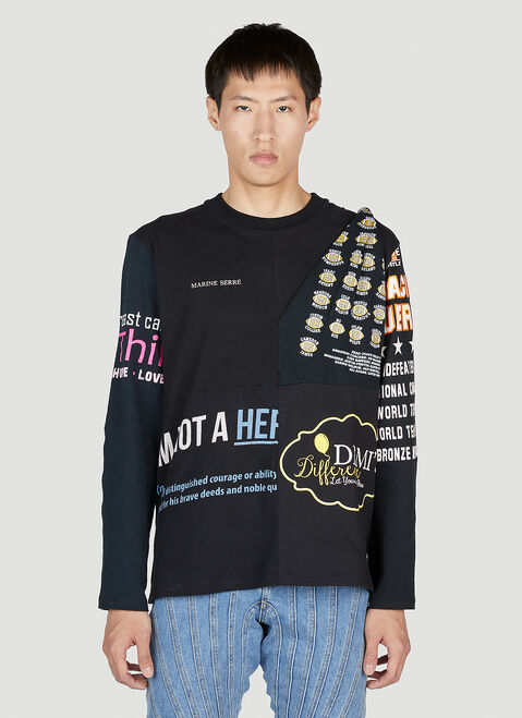 Hender Scheme Patchwork Long Sleeve T-Shirt Beige hes0348031