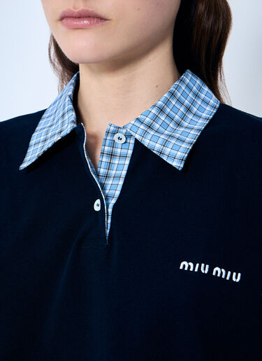 Miu Miu Polo Shirt With Contrast Trims Blue miu0360006