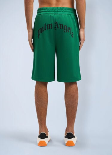 Palm Angels Back Curved Logo Track Shorts Green pma0164054