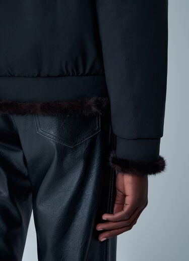 Bomber Jacket With Faux Shearling Trim MM6 Maison Margiela Bomber Jacket With Faux Shearling Trim Black mmm0162001