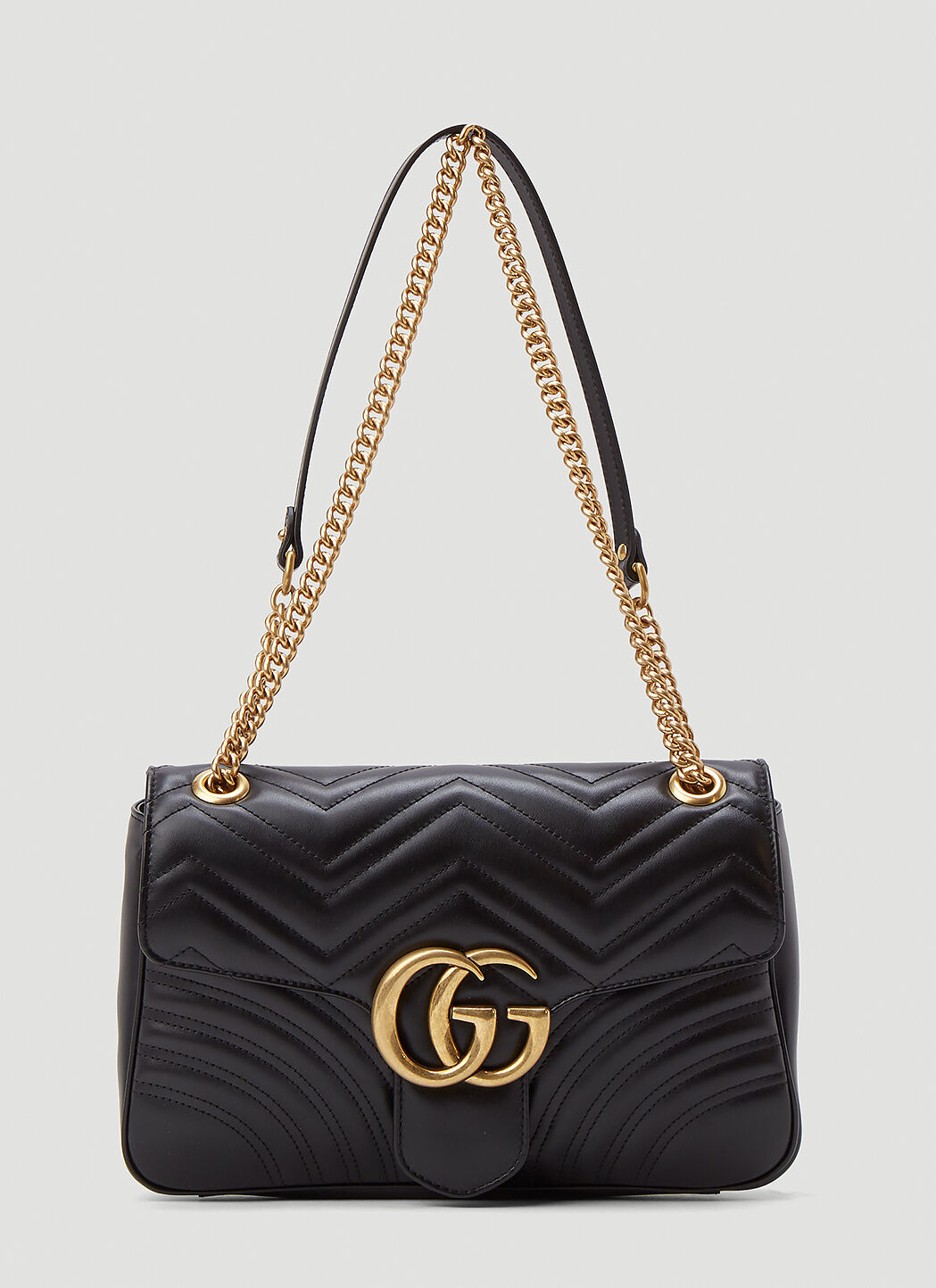 Black gg marmont hot sale 2.0 shoulder bag