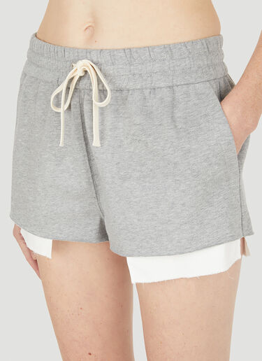 Miu Miu 로고 트랙 쇼츠 그레이 miu0250015