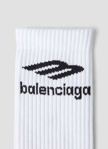 Balenciaga Sports Icon Ribbed Socks White bal0148080