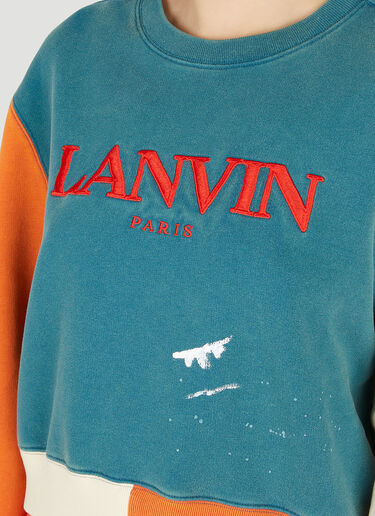 Lanvin x Gallery Dept. Embroidered Logo Colour Block Sweatshirt Blue lag0248003