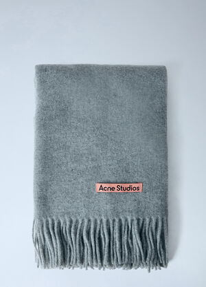 Acne Studios Narrow Fringe Wool Scarf Light Grey acn0265045