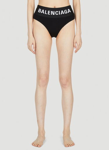 Balenciaga Women's Logo Briefs in Black