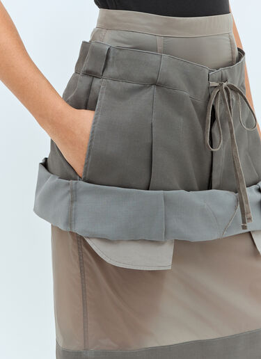 Maison Margiela 层叠中长半身裙 灰色 mla0257007