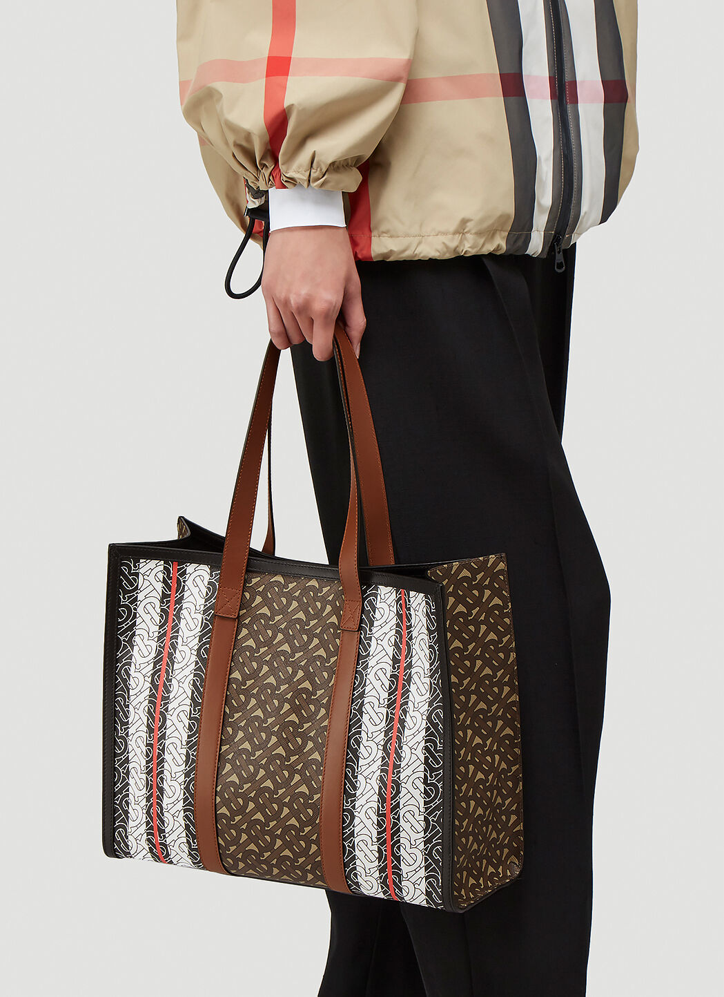 Burberry TB Monogram Tote Bag in Brown LN CC