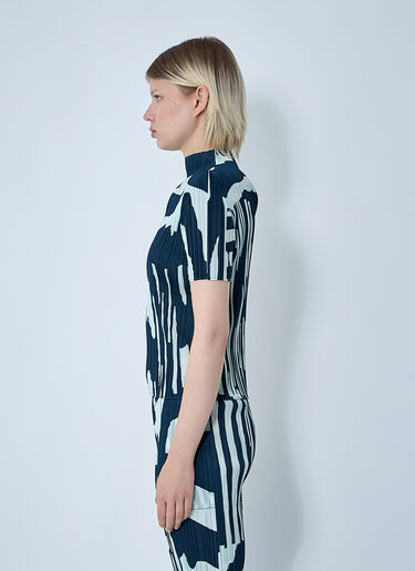 Pleats Please Issey Miyake Pleated Top Blue plp0261001