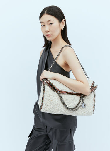 Faux Shearling 3 Chain Tote Bag Stella McCartney Faux Shearling 3 Chain Tote Bag Cream stm0254007