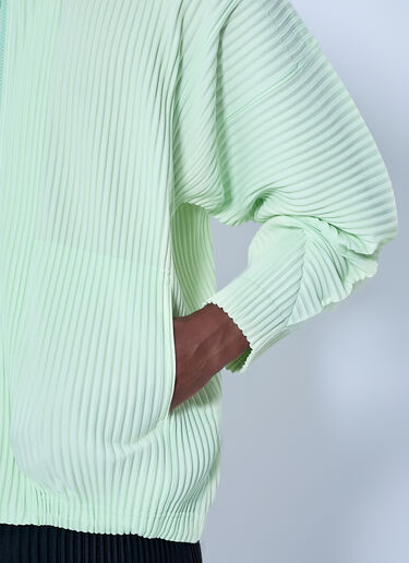 LN-CC® - Homme Plissé Issey Miyake: July Zip-Up Hoodie - Green Homme Plissé Issey Miyake July Zip-Up Hoodie Green hmp0166014