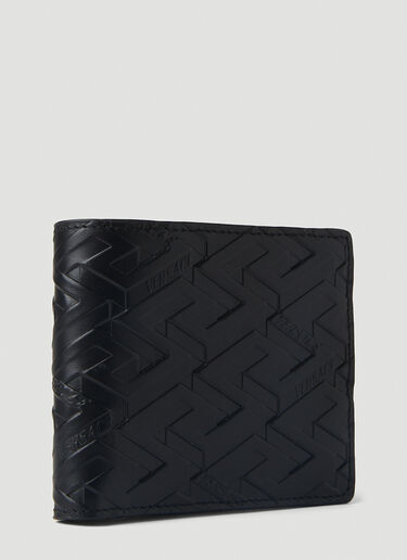 Greca Motif Bi-Fold Wallet Versace Greca Motif Bi-Fold Wallet Black ver0151037