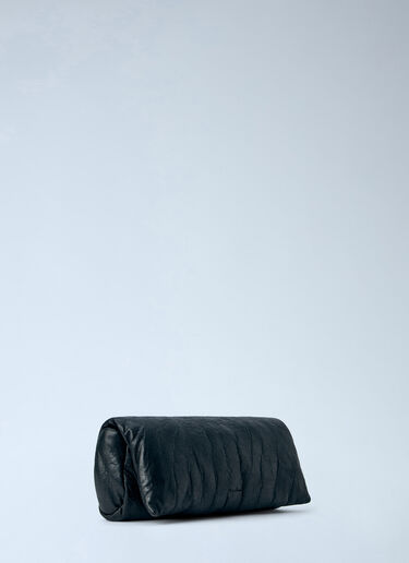 LN-CC® - Rick Owens: Ruched Leather Clutch - Black Rick Owens Ruched Leather Clutch Black ric0166014