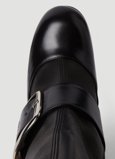 Alexander McQueen Boxcar Buckle Heeled Boots Black amq0250060