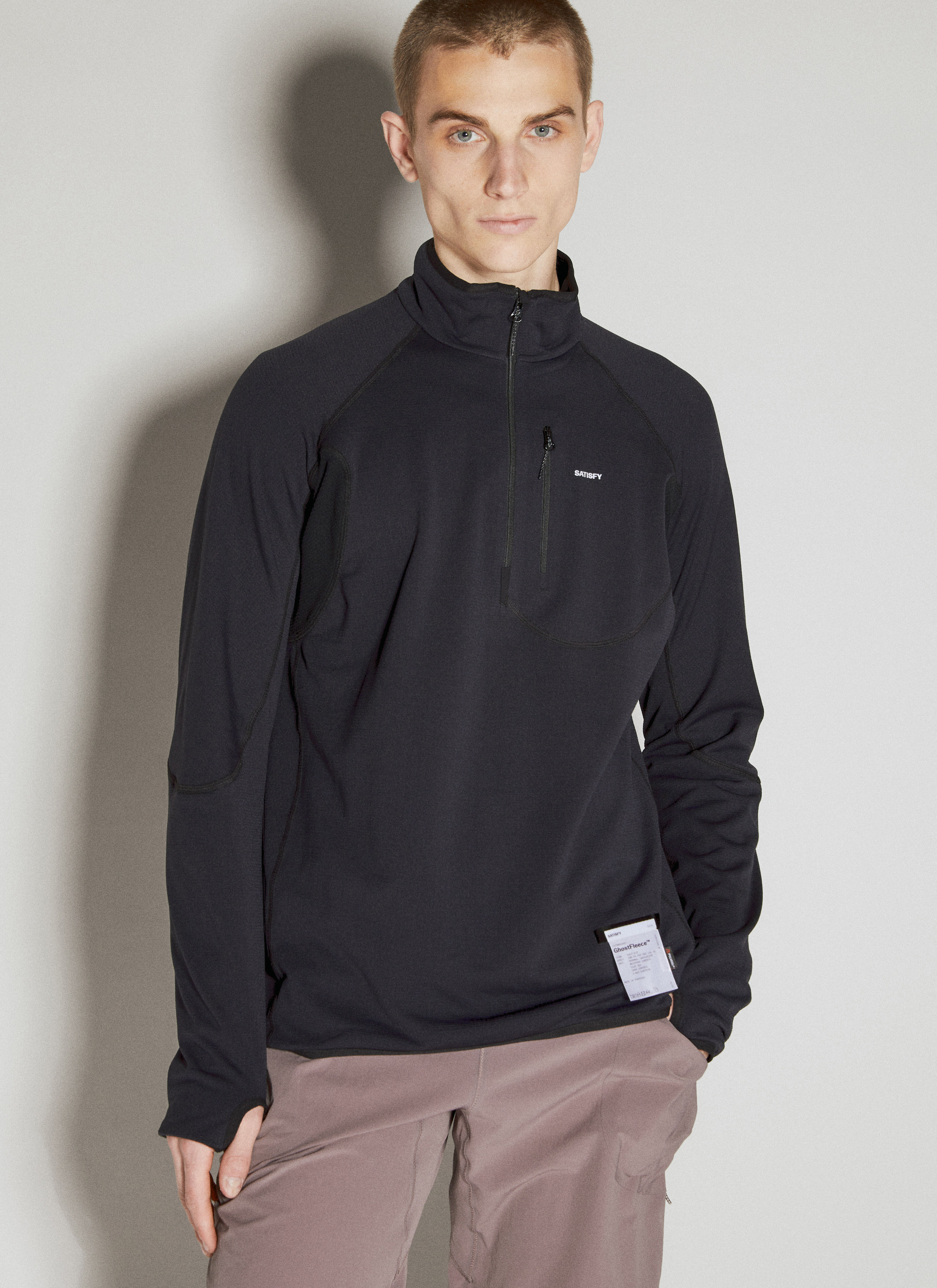 Satisfy Men's' GhostFleece™ Half-Zip Jacket in Black | LN-CC®
