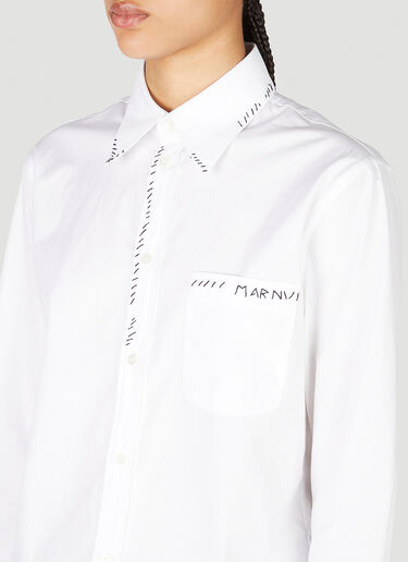 Marni Logo Embroidery Shirt White mni0255003